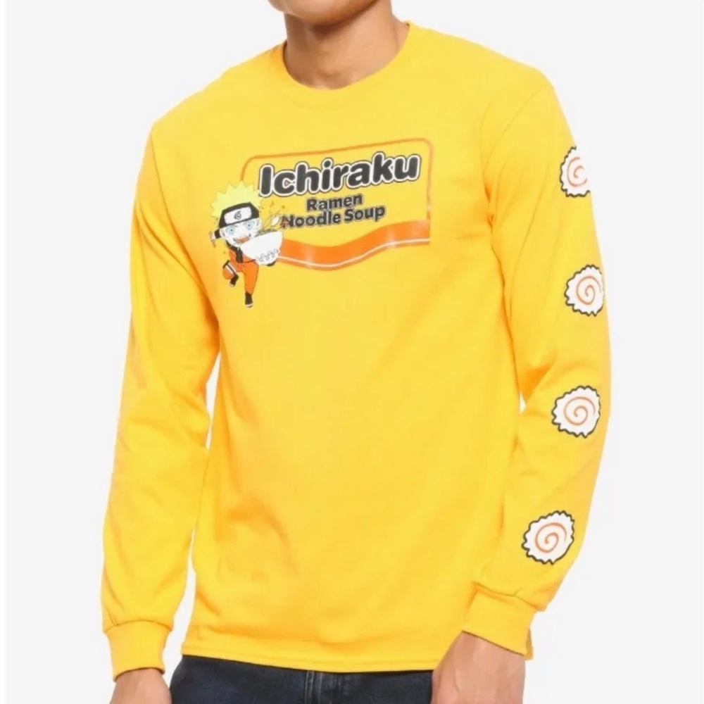 BOX LUNCH NARUTO SHIPPUDEN ICHIRAKU RAMEN NOODLE SOUP LONG SLEEVE T SHIRT L